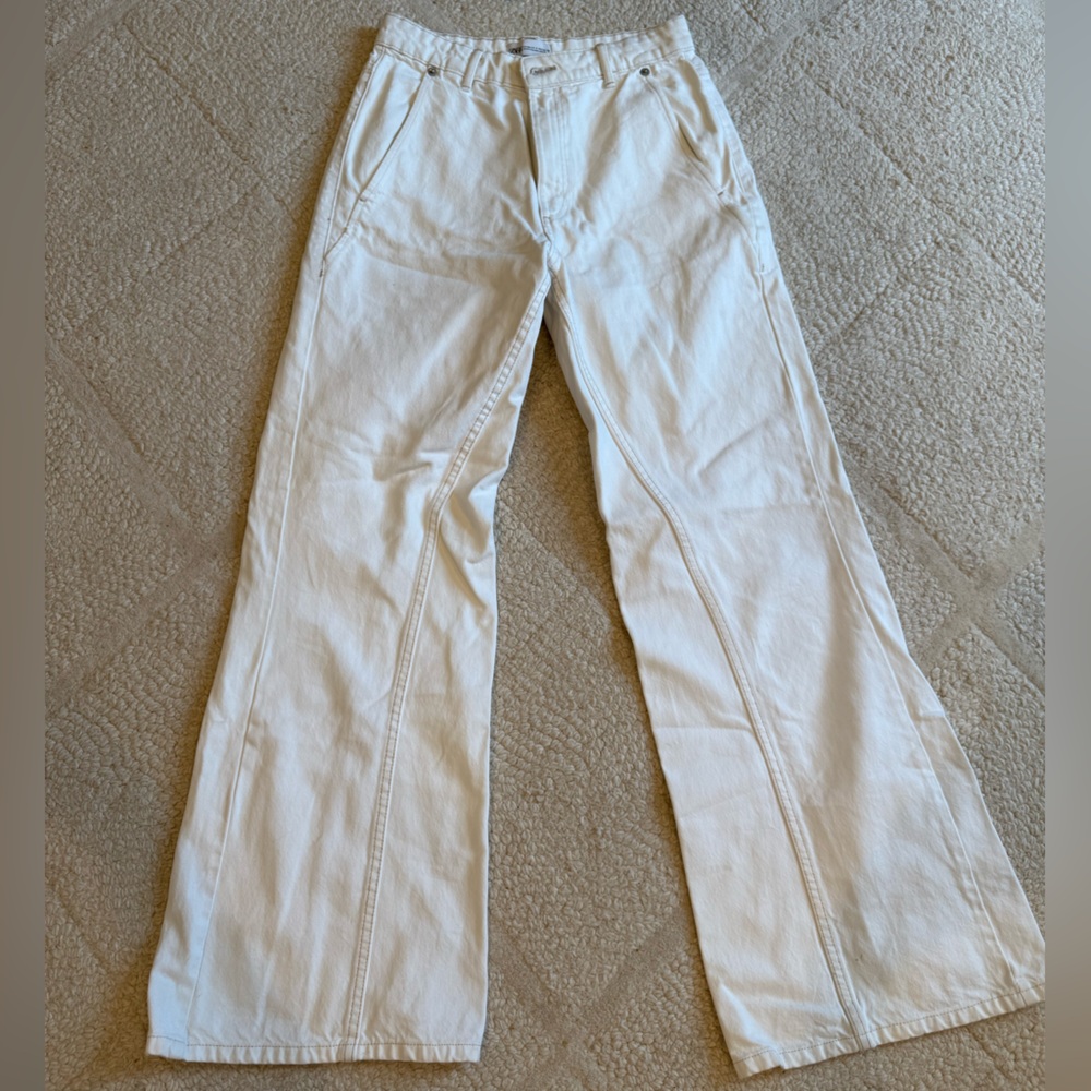 Zara Cream Wide Leg Pants